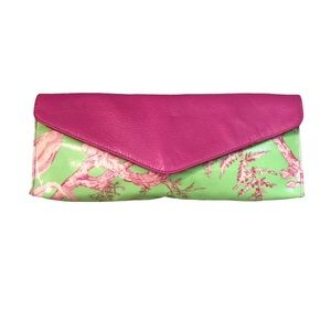 Murval Toile Bag Purse Pink Green Easter Clear Coated Water Proof Foil Lined